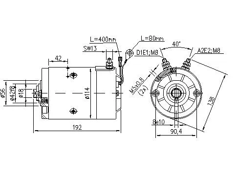 11.216.996 AMJ5884 (AMJ5701) MAHLE - Letrika Unidirectional Clockwise 12VDC Motor, 1.6kW, 2750rpm