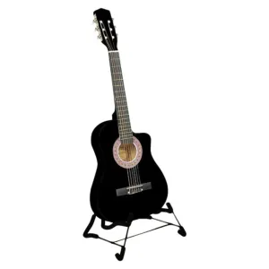 38in Pro Cutaway Acoustic Guitar with Carry Bag - Black