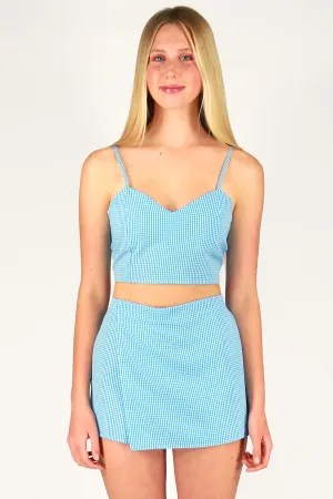 Adjustable Cami Top - Baby Blue Gingham