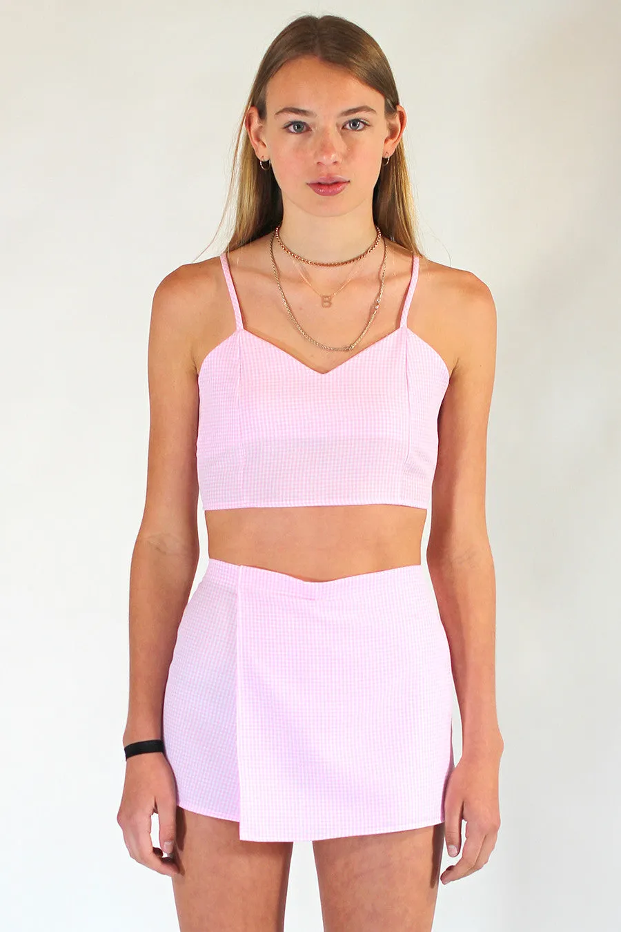 Adjustable Cami Top - Pink Gingham