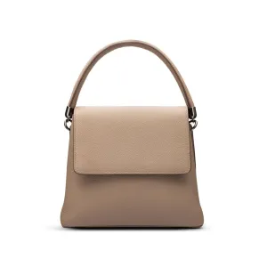 Amy Flap Over Handbag - Taupe