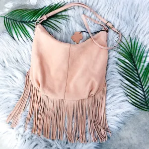 Anthropologie Margot Leather Suede Fringe Bag