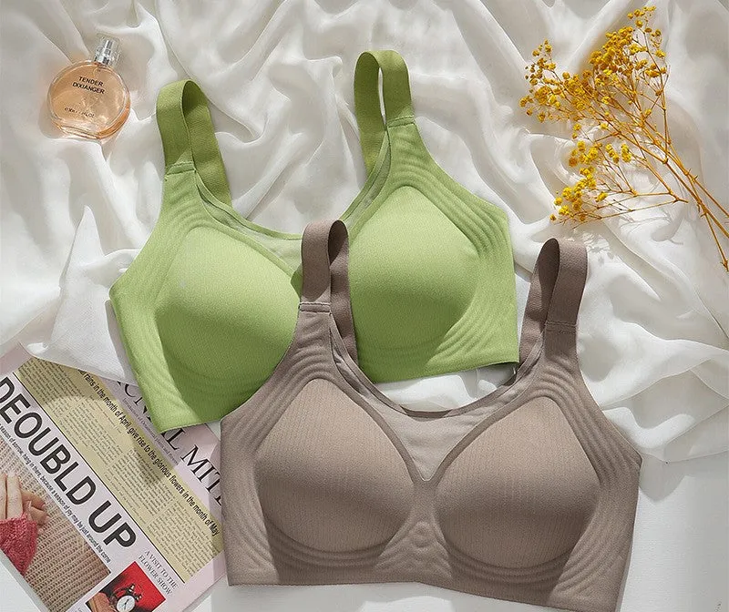 Anti-gravity lifting underwear for women with large breasts, small size, anti-exposure tube top, gathered, anti-sagging, side breast support bra for summer