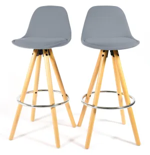 Barcelona Bar Stools Matte Velvet - Silver