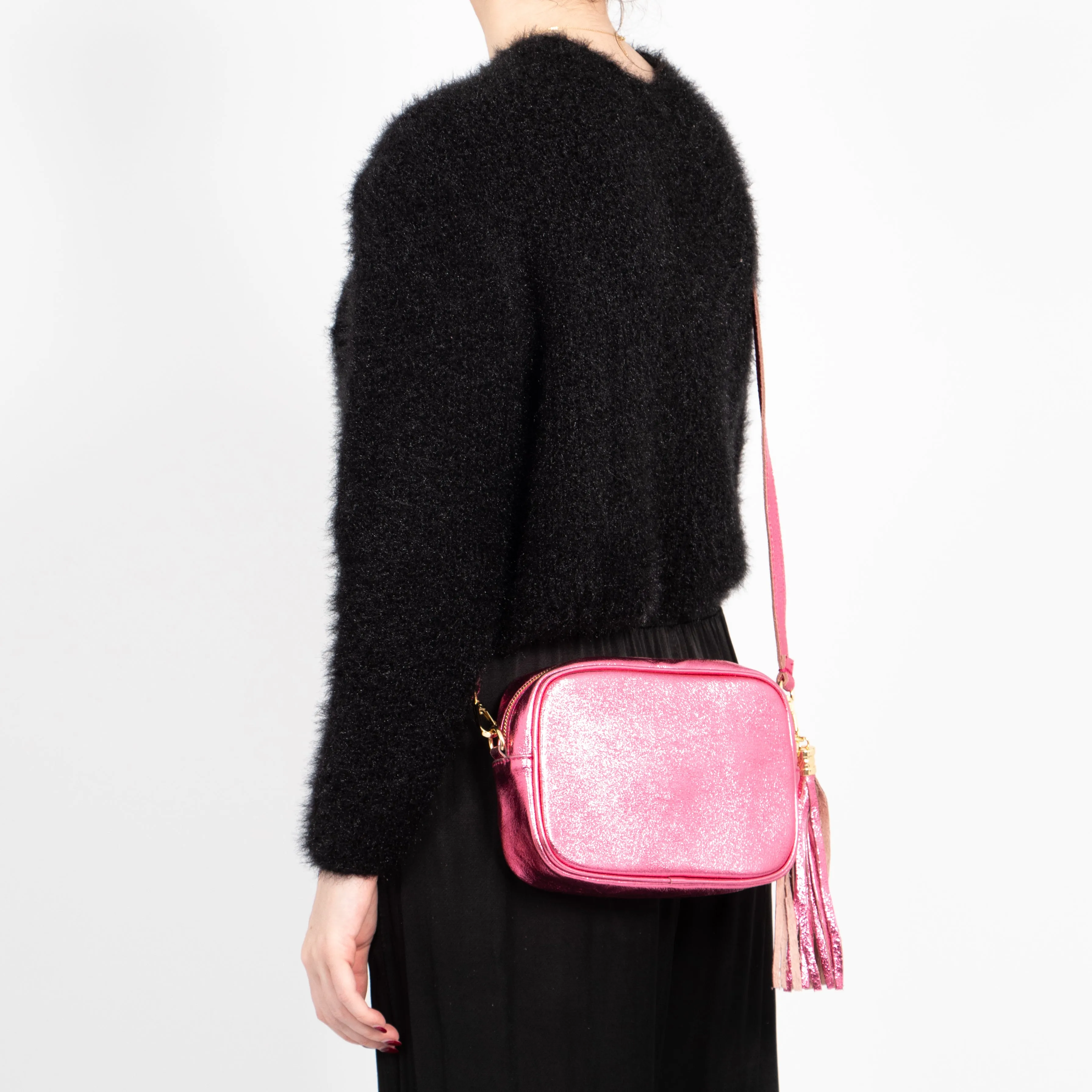 Beau Crossbody Bag - Hot Pink, Metallic