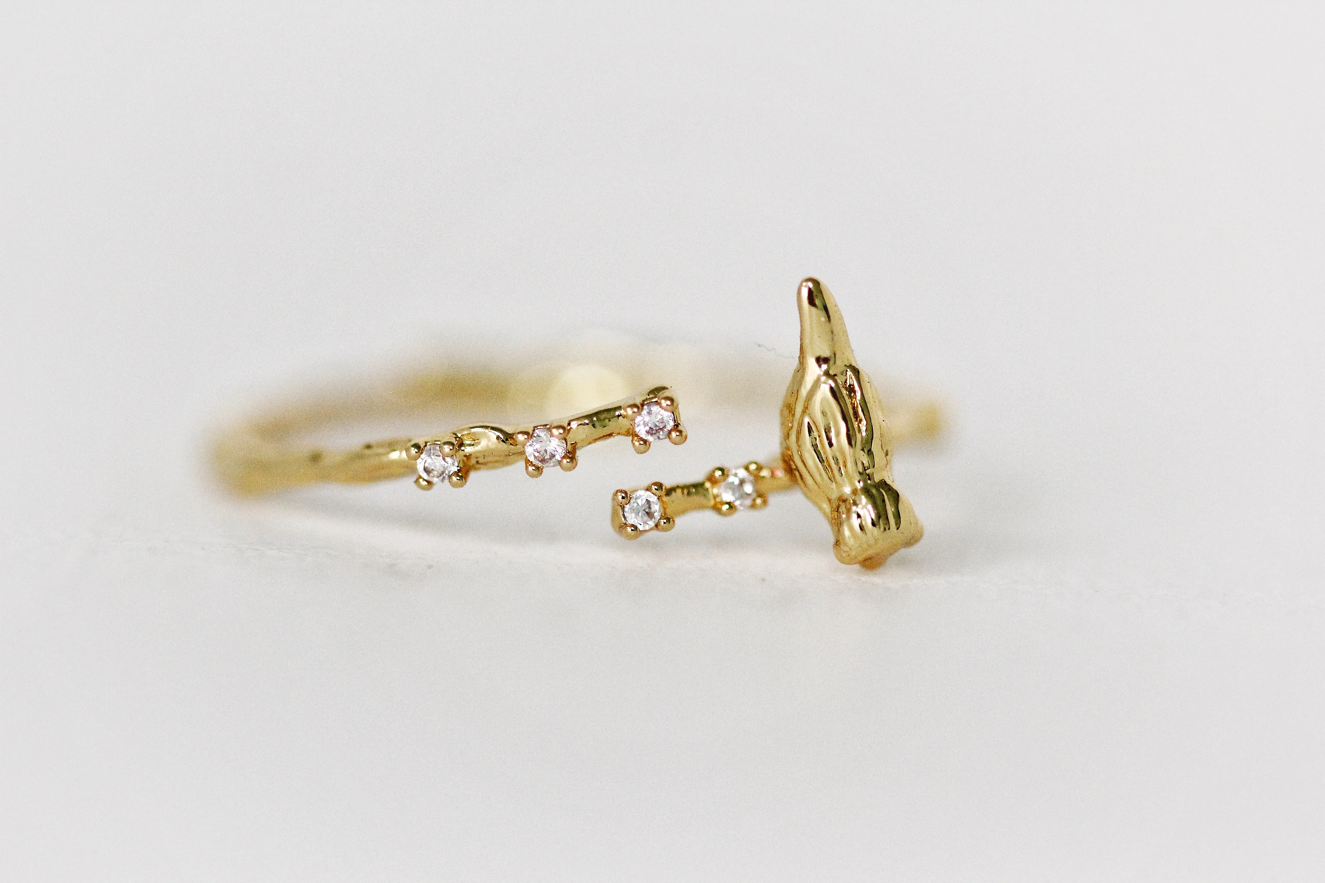 Birds Sitting on a Branch w/ Crystals Ring