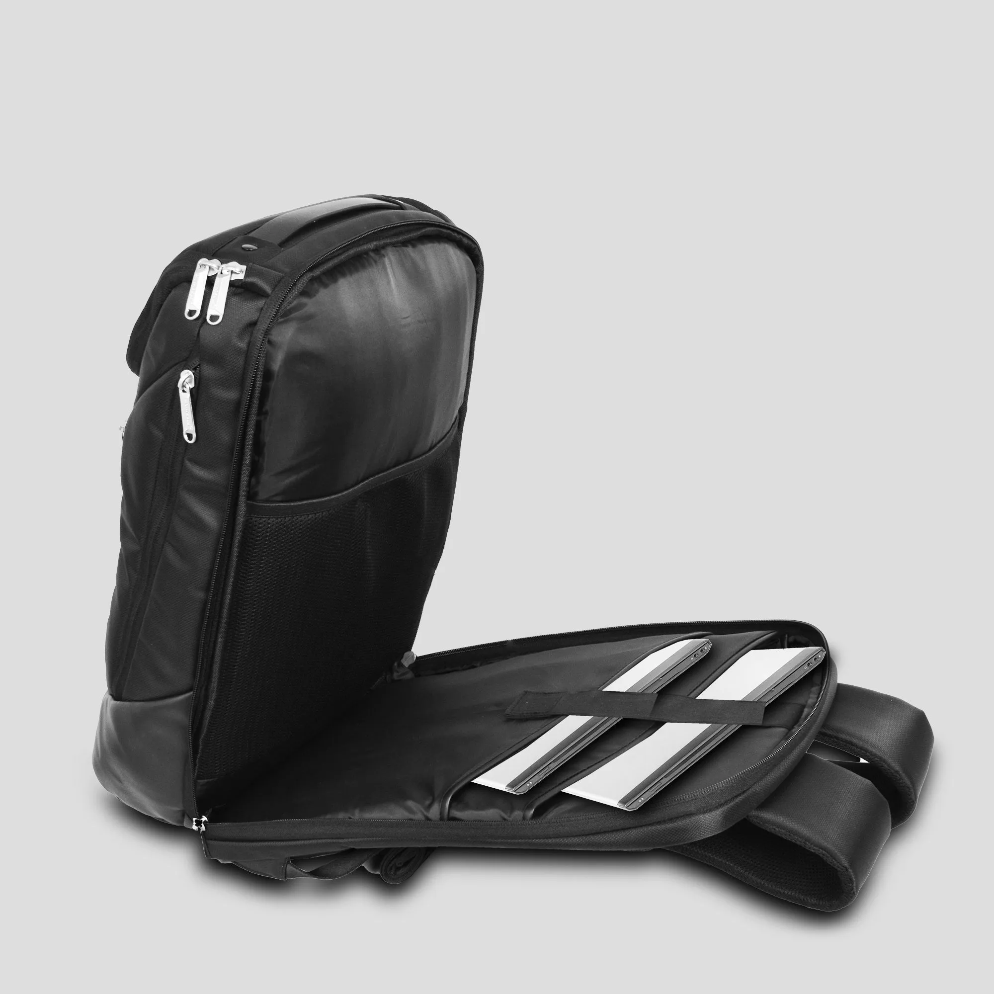 Black Casual Backpack with USB Charging Port