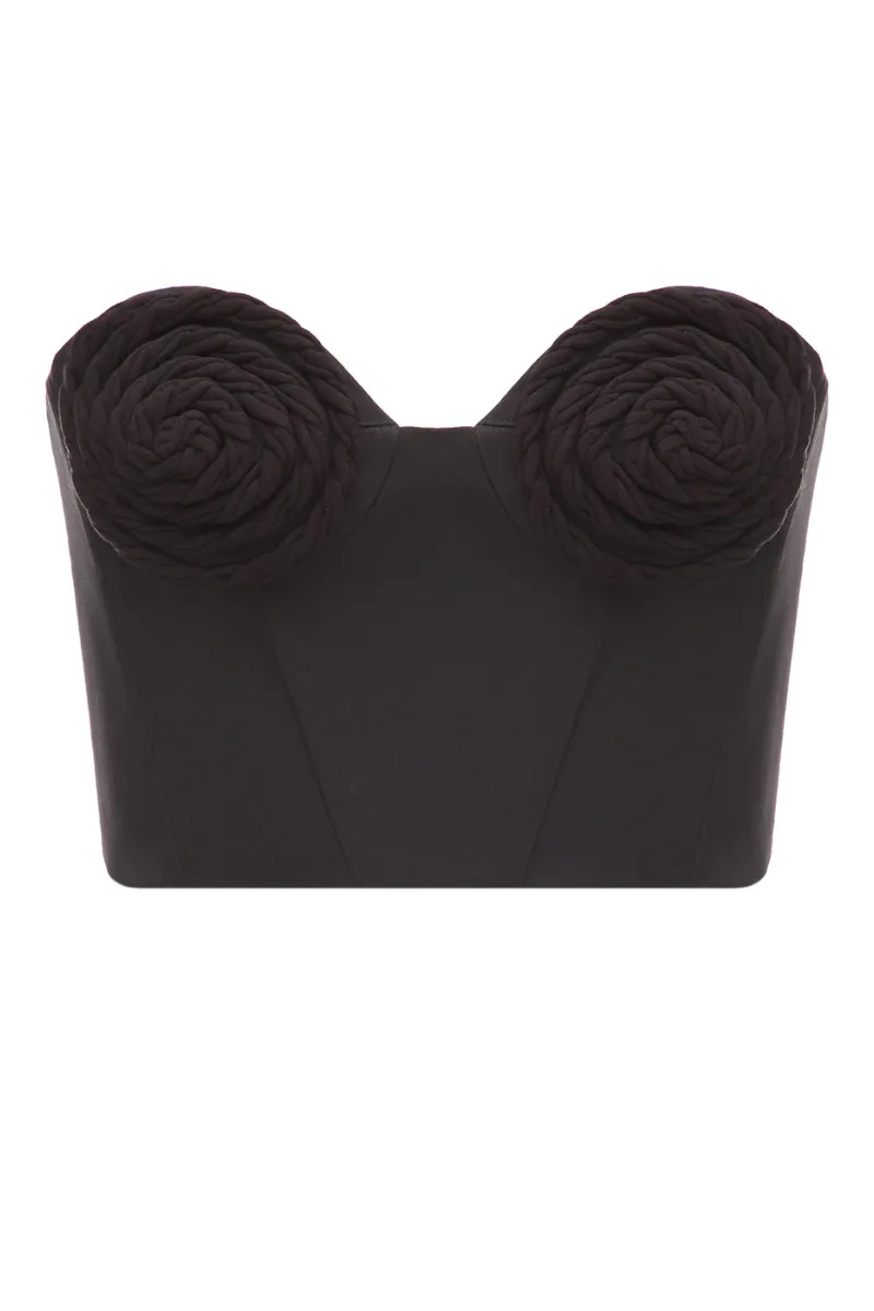 BLACK MINI CORSET WITH BRA DETAILS