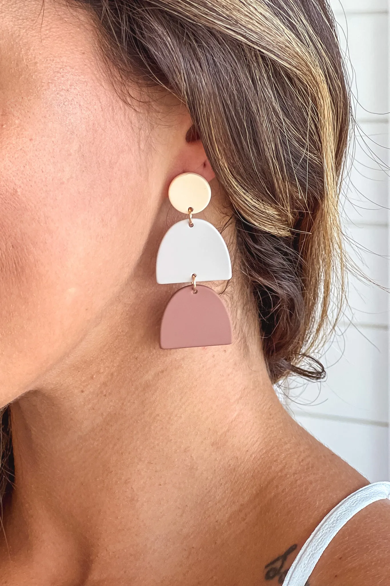 Brown Three Drops Earrings