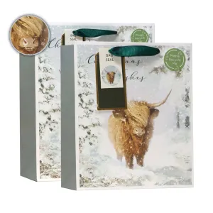 Christmas Highland Cow Gift Bag