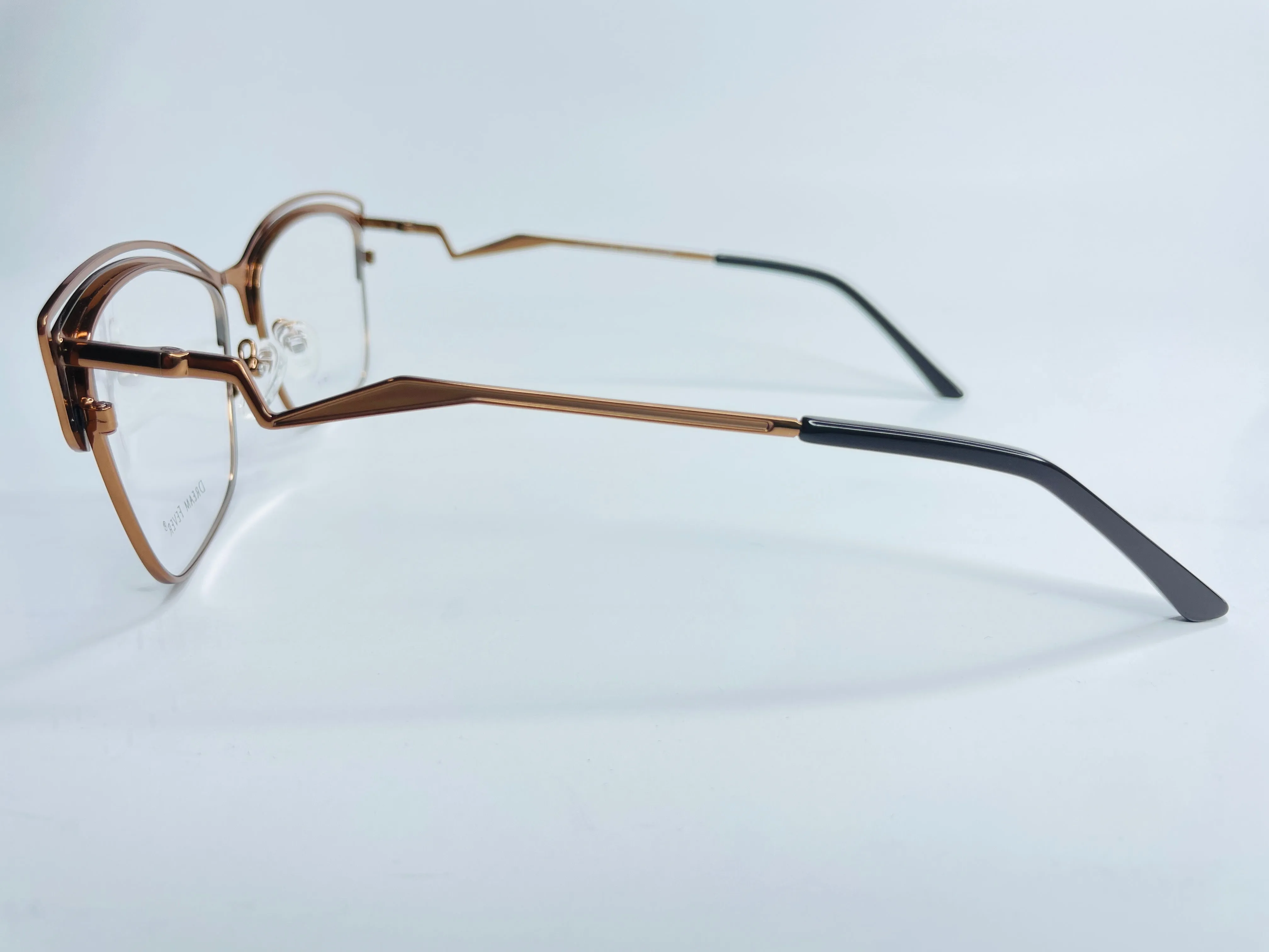 Dream Fever K59 Light Brown Metal Italy Eyeglasses