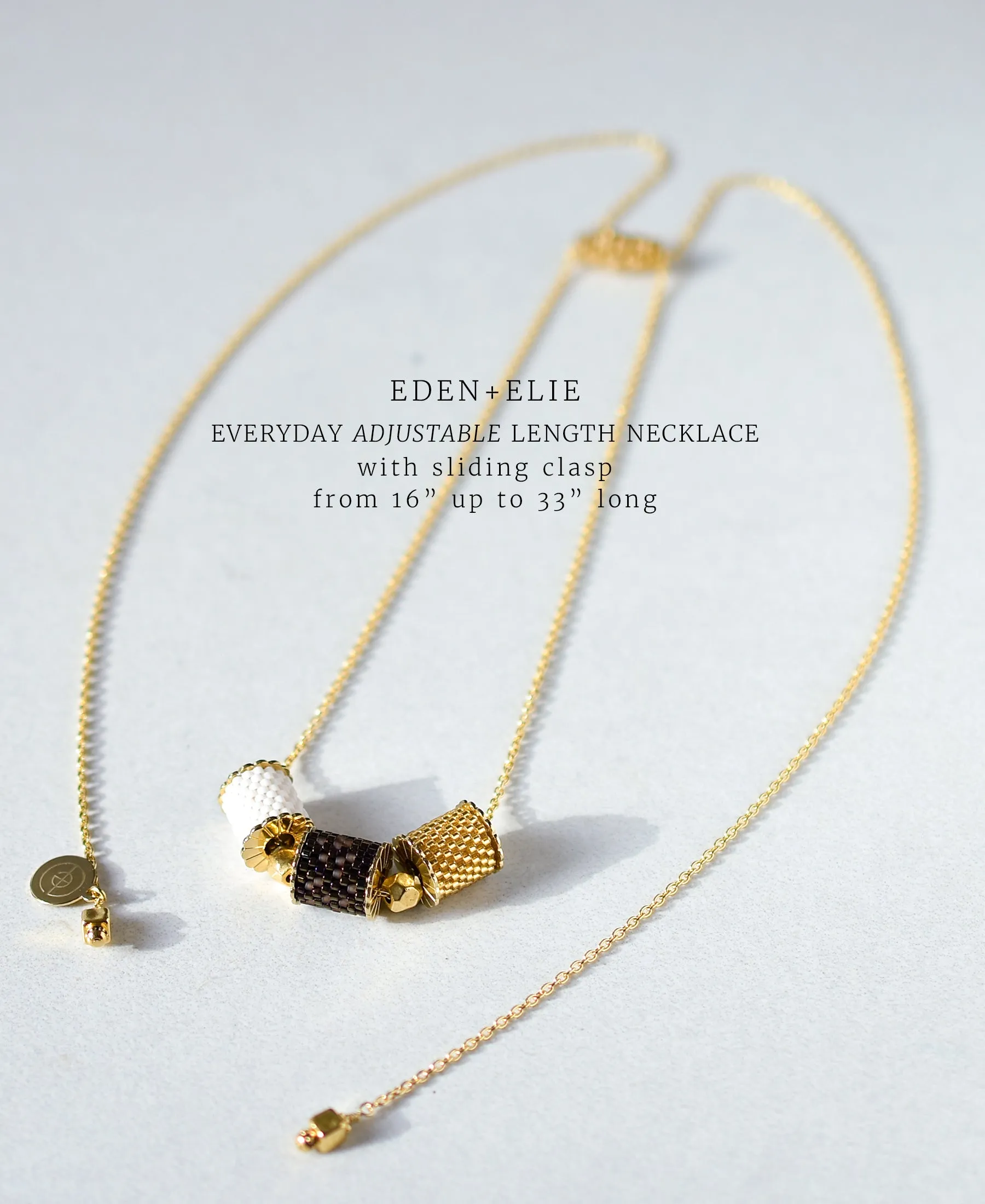 EDEN   ELIE Everyday Adjustable Length Necklace - cabernet red