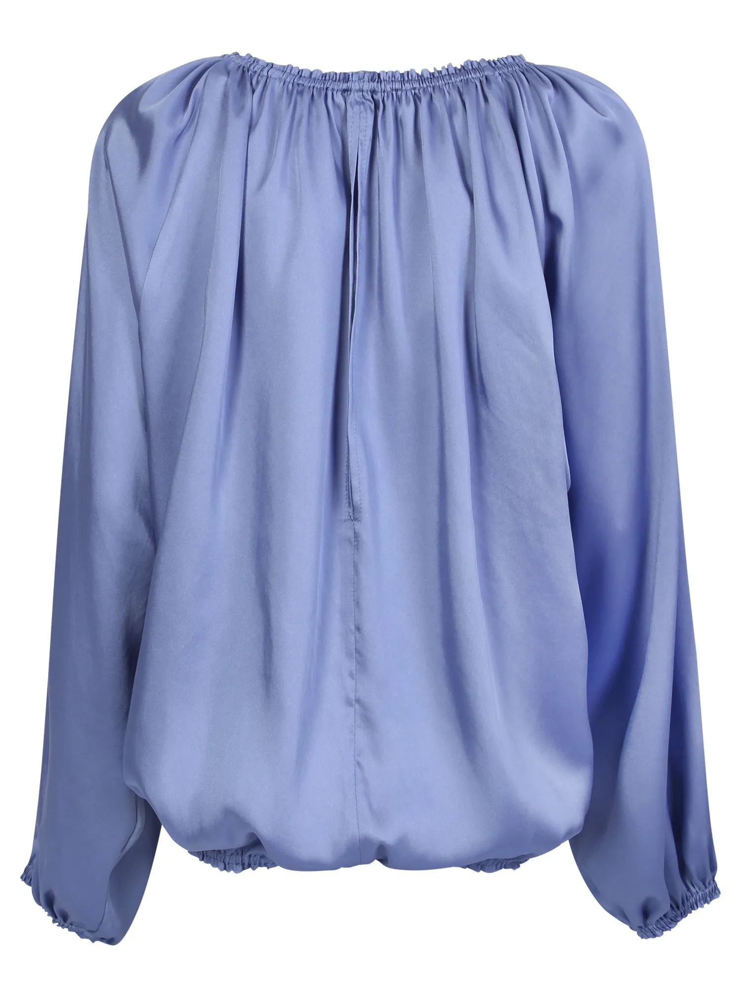 Elasticated details light blue blouse