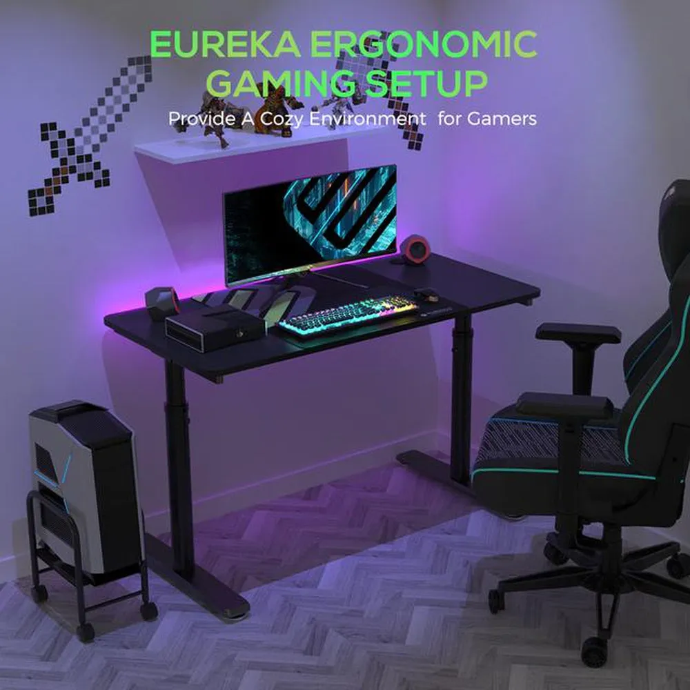 Eureka Ergonomic 47'' Mechanically Height Adjustable Home-Office Computer Desk, ERK-IMOD-47B
