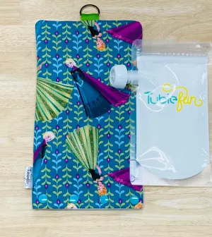 Insulated Milk Bag Suitable for Reusable Pouches - Ice Princesses on Green