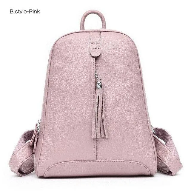 Leather Women Backpacks School bag Teenagers shoulders Bag