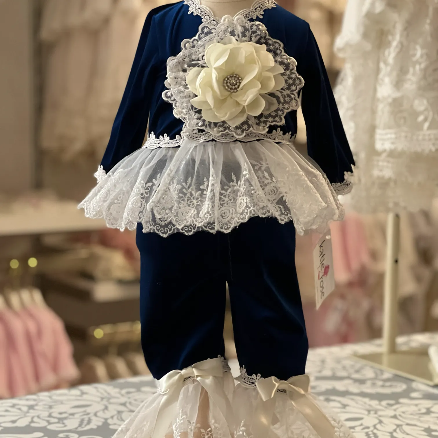 Lucia in Navy Blue Velvet