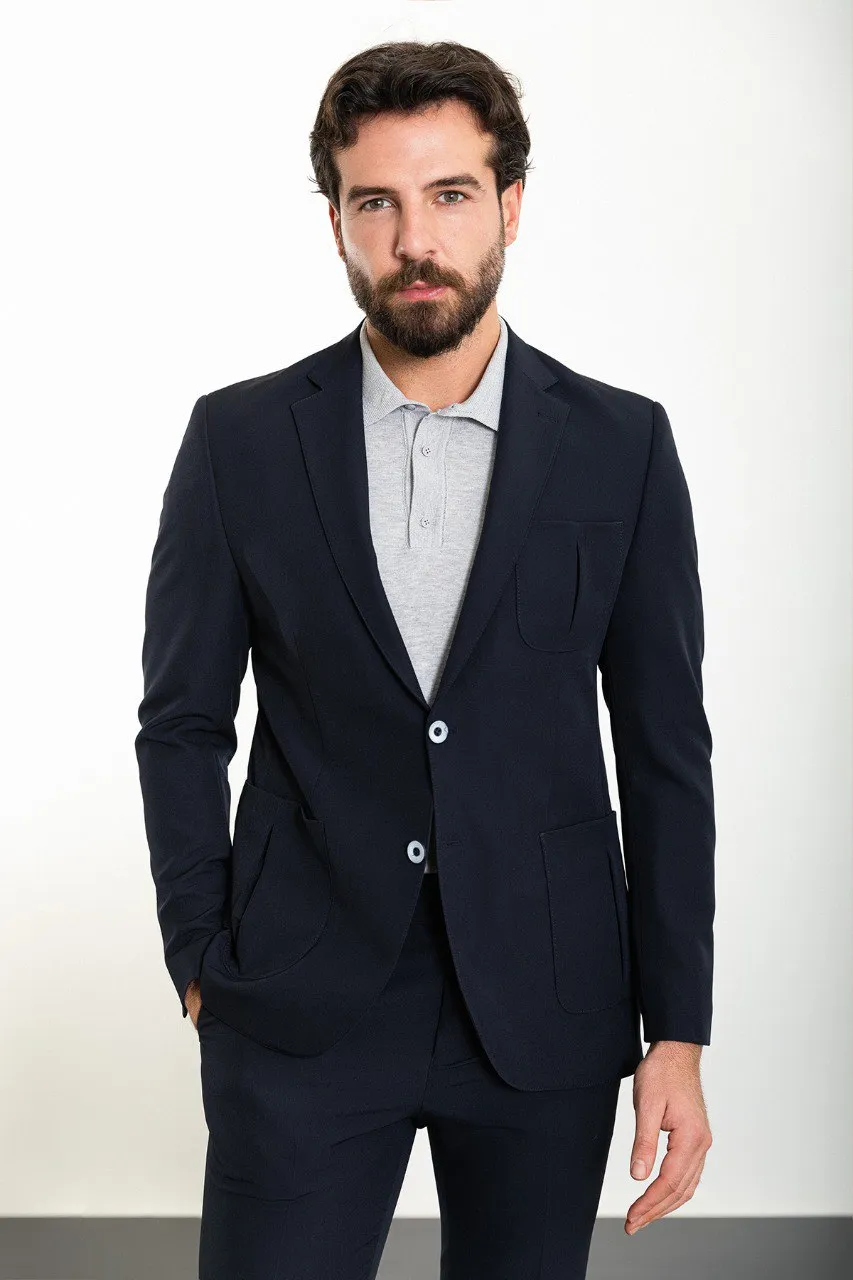 Navy Blue Slim Fit 2 Piece Suit for Men | GentWith