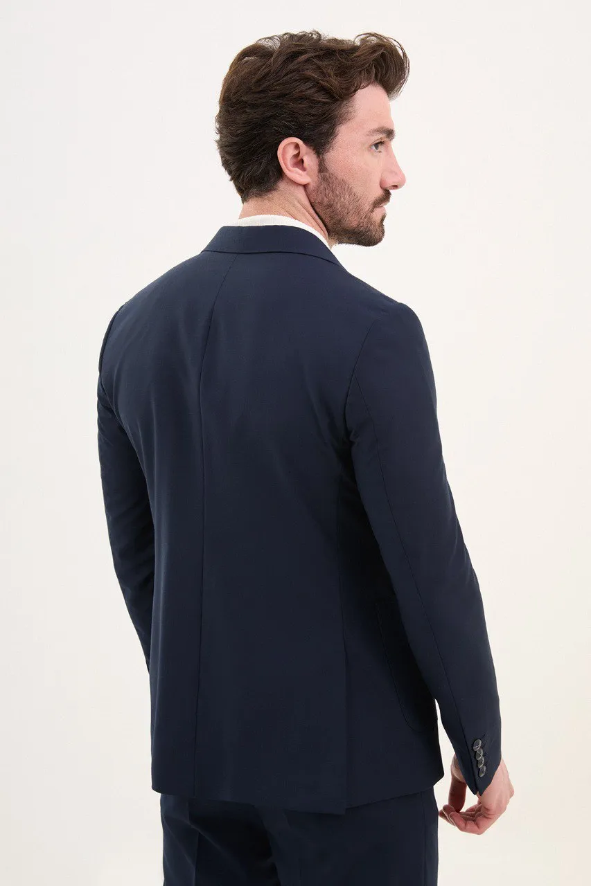 Navy Blue Slim Fit Double Breasted Suit for Men | GentWith