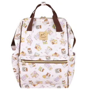 Pink Shiba Snacks Large Opening Backpack