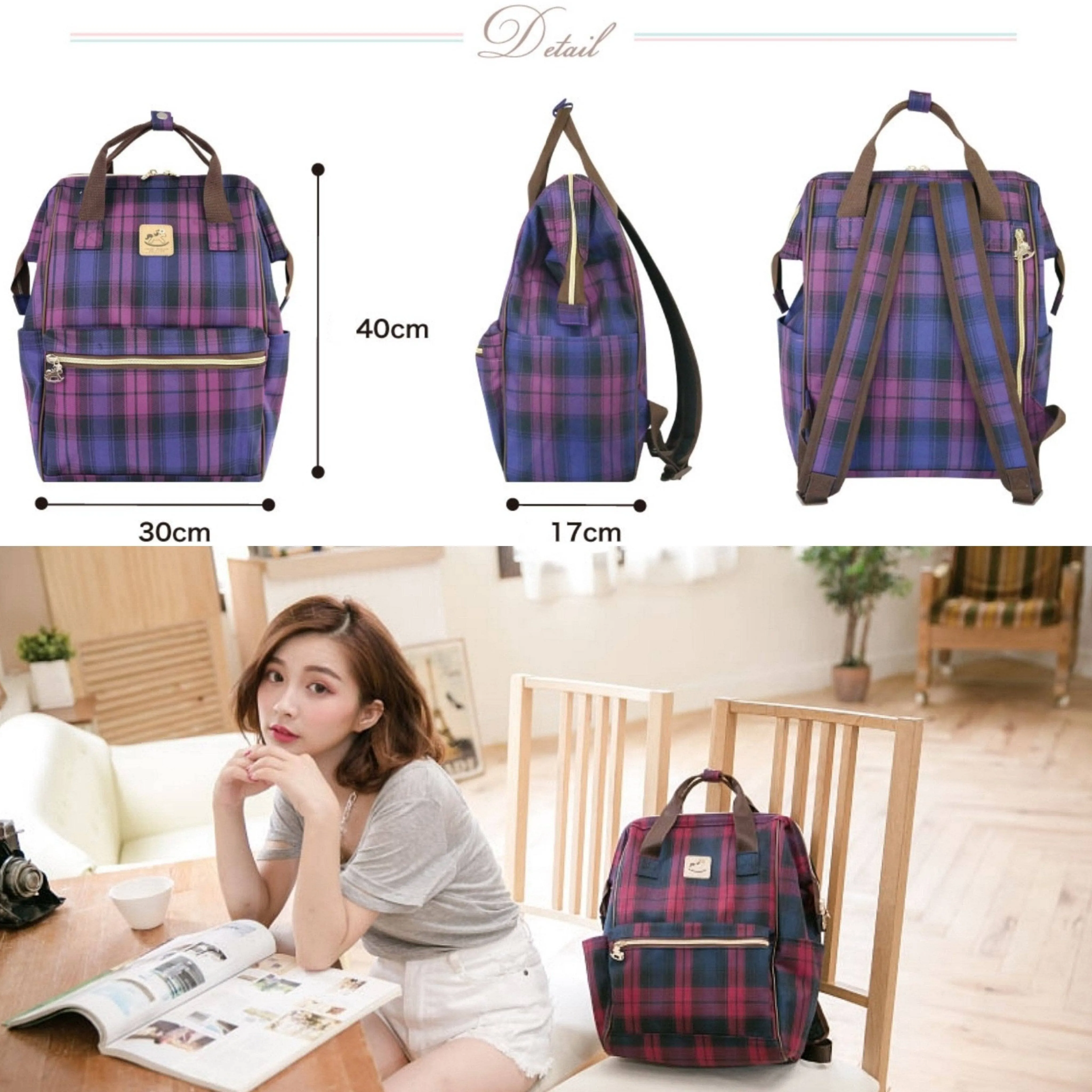Pink Shiba Snacks Large Opening Backpack