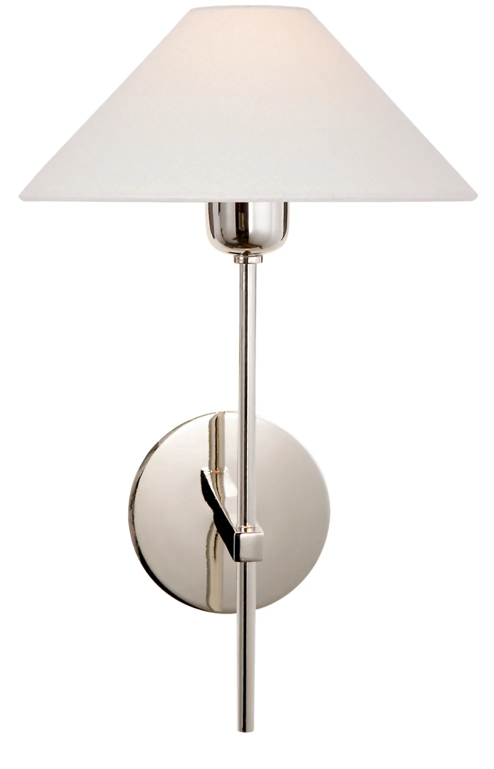 Polished Nickel Sconce with Linen Shade