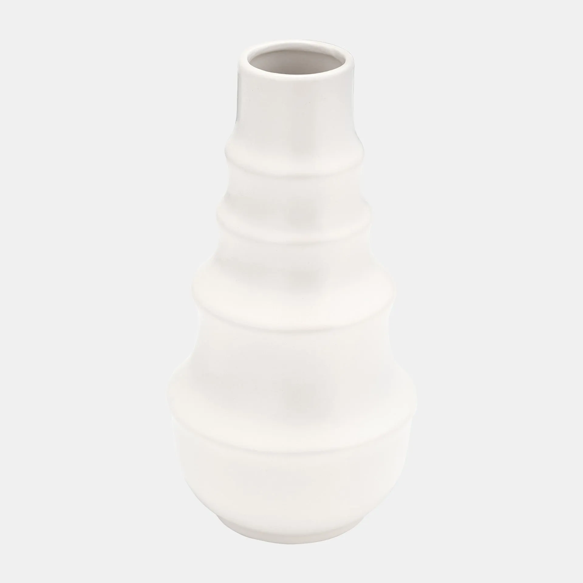 RING PATTERN VASE , WHITE