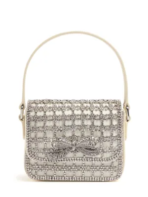 Self-portrait   Micro chainmail crystal top handle bag 