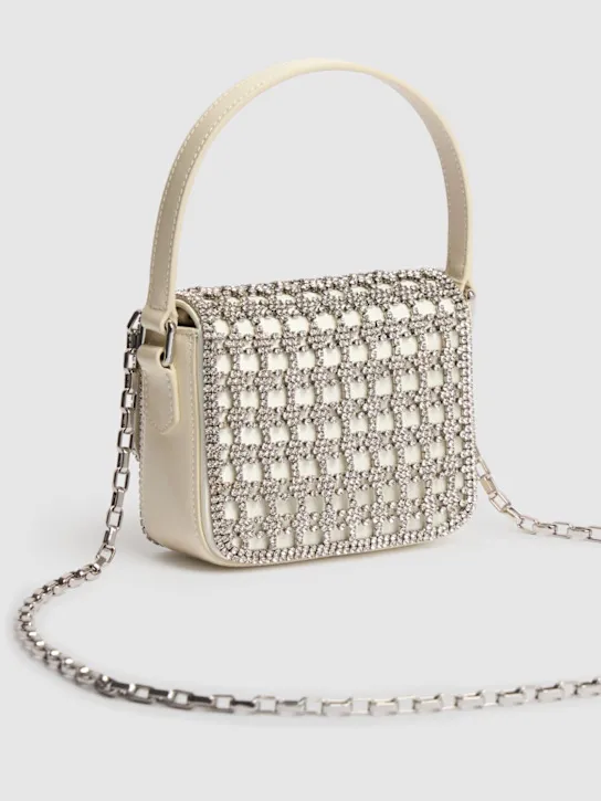 Self-portrait   Micro chainmail crystal top handle bag 