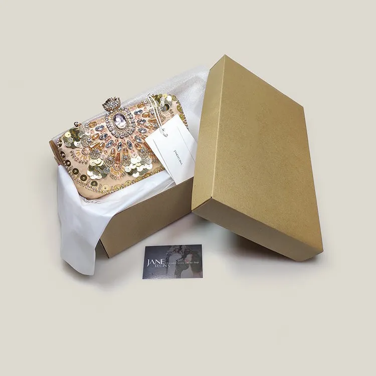 Sequined Rhinestone High-End Fashion Evening Clutch Bag