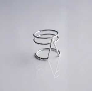 Silver Triangular Circle Ring