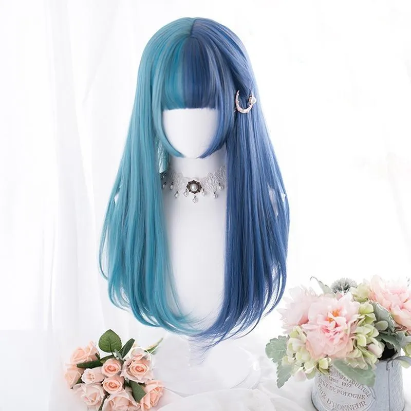 Split Blue Cosplay Wig