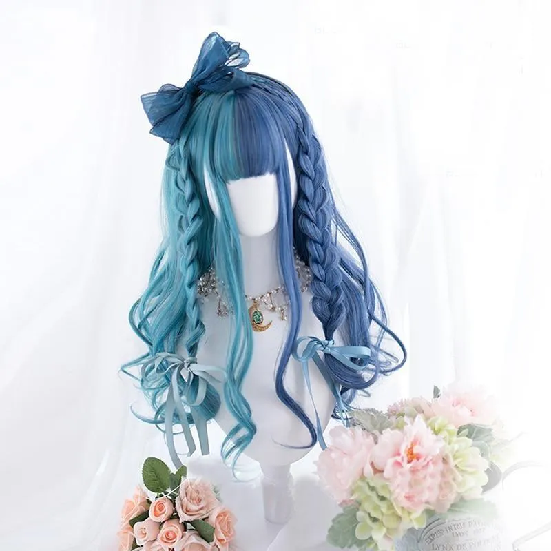Split Blue Cosplay Wig