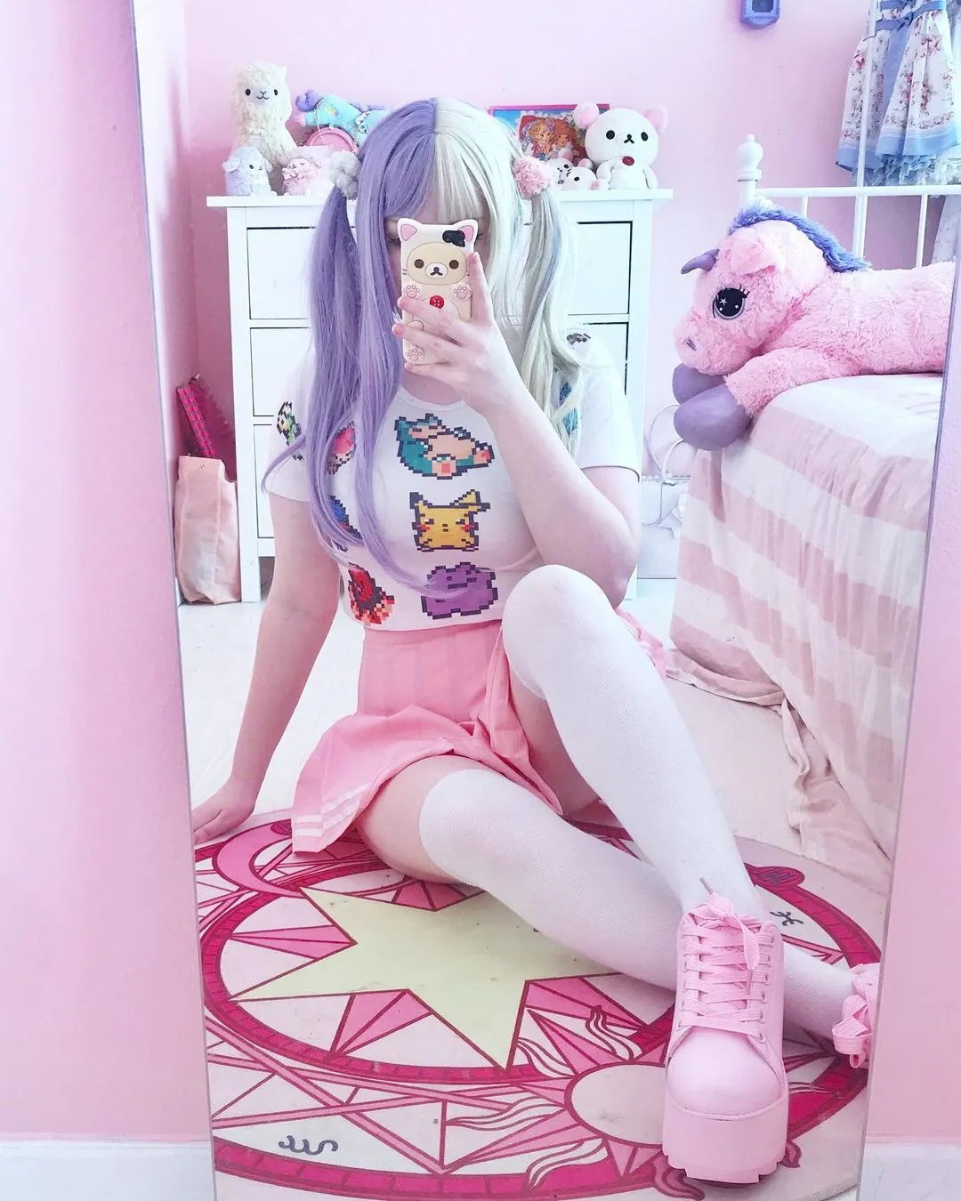 Split Lavender Cosplay Wig