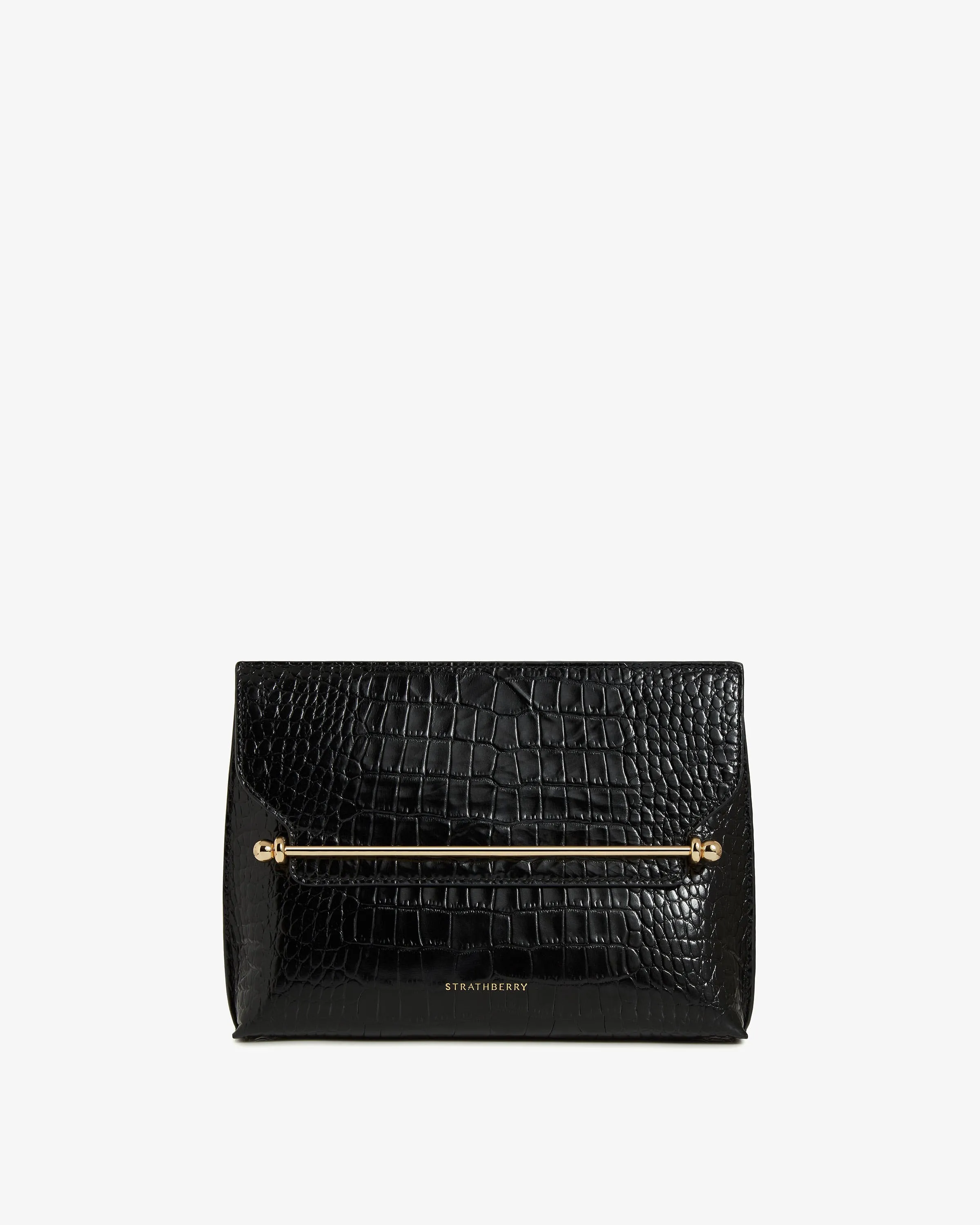 Stylist - Croc-Embossed Leather Black