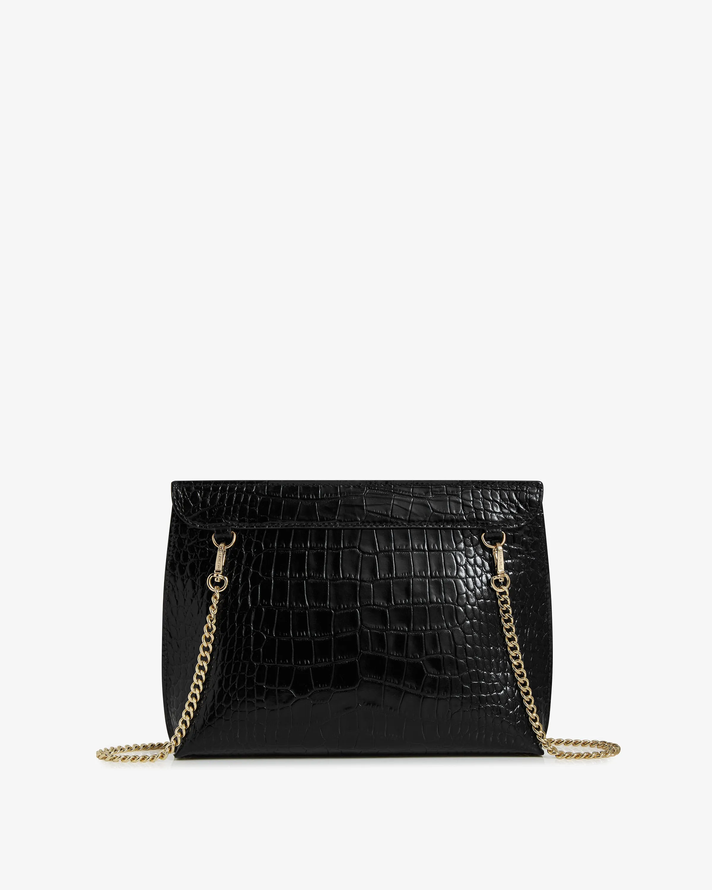 Stylist - Croc-Embossed Leather Black
