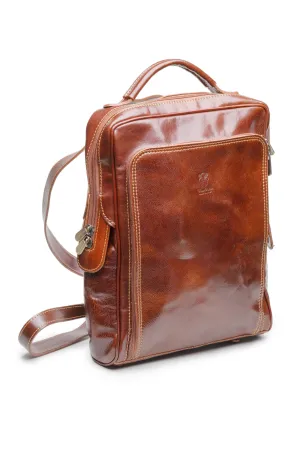 Tanned Brown Leather Backpack