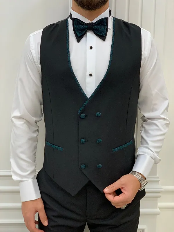 Teal Green Slim Fit Groom Floral Tuxedo for Men by GentWith.com