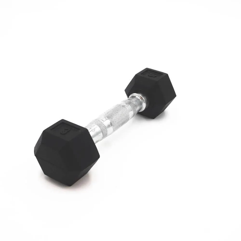 Top Fitness Rubber Hex Dumbbell