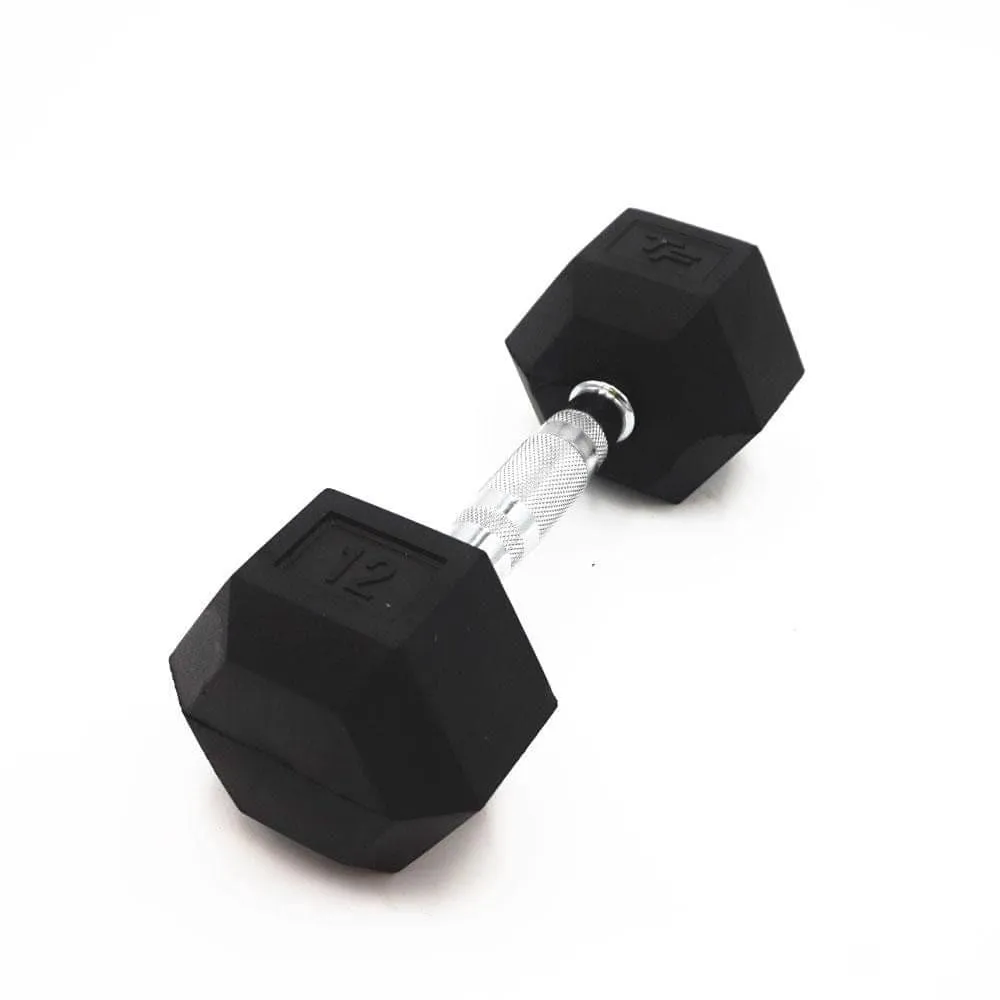 Top Fitness Rubber Hex Dumbbell