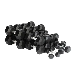 Top Fitness Rubber Hex Dumbbell