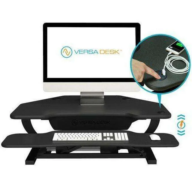VersaDesk PowerPro 31"x36" Corner Sit Stand Desk Converter, VDPPC