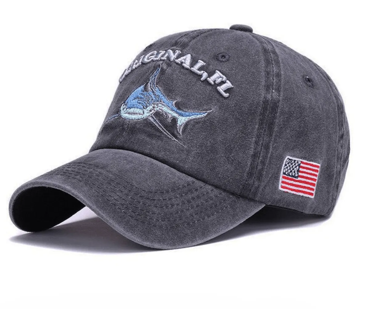 Vintage Baseball Hat w/ Original Shark Design