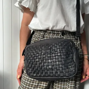 Woven Leather Crossbody Bag